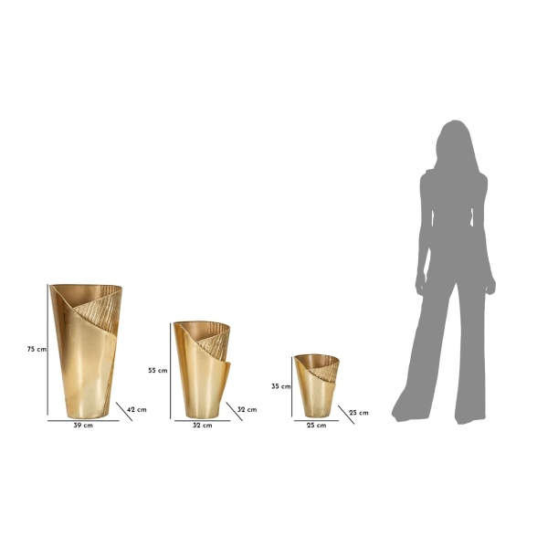 Porta Vasi Flosty Tris Cm 39X42X75-32X32X55-25X25X35