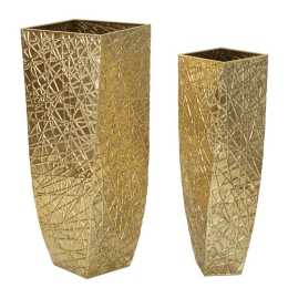 Porta Vasi Squer Coppia Cm 34X34X90-25X25X78