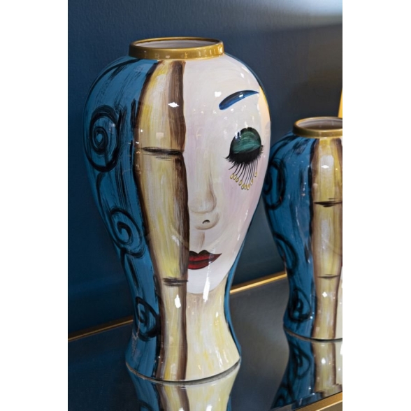 Vaso Ceramica Art Face Cm Ø 28X50
