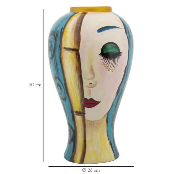 Vaso Ceramica Art Face Cm Ø 28X50