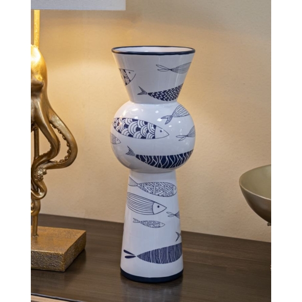Vaso Ceramica Fish Tall Cm Ø 14X38,5