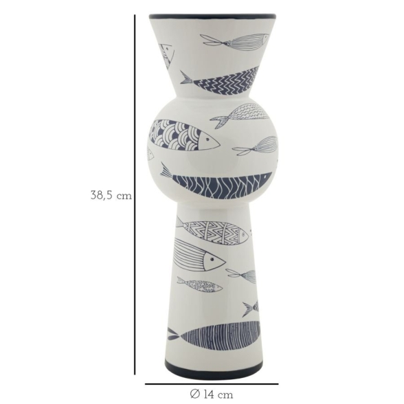 Vaso Ceramica Fish Tall Cm Ø 14X38,5