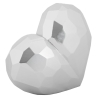 Vaso Heart Silver Cm 19X9X18