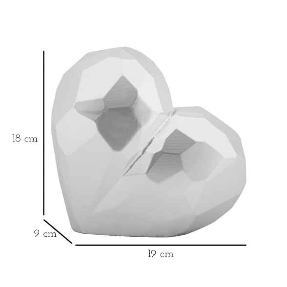 Vaso Heart Silver Cm 19X9X18