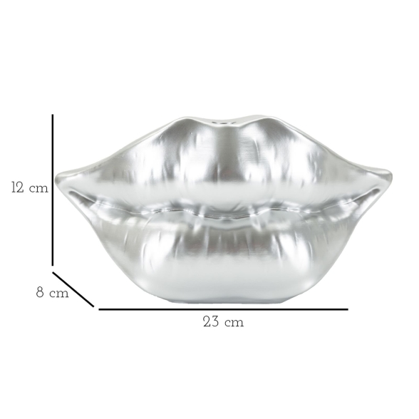Vaso Mouth Lip Silver Cm 23X8X12
