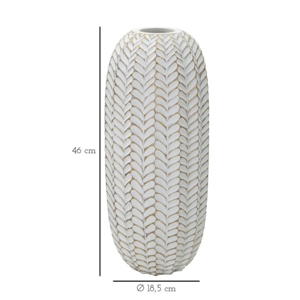 Vaso Resina Leaf Cm Ø 18,5X46