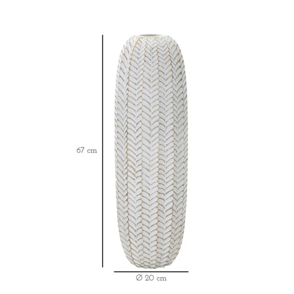 Vaso Resina Leaf Cm Ø 20X67