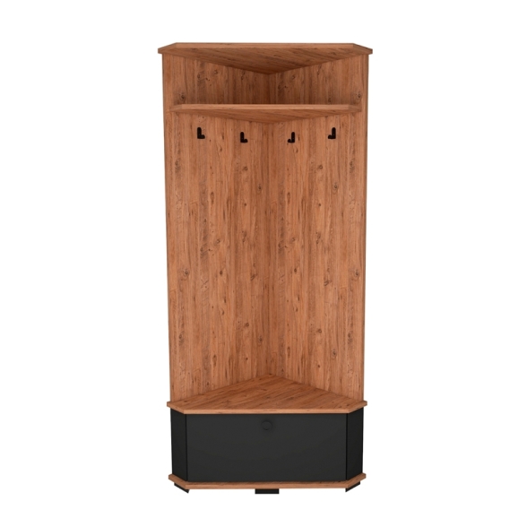 Mobile Da Ingresso Ad Angolo Con Appendiabiti E Vano Scarpiera Valis Rovere Antracite