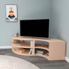 Mobile TV Ad Angolo Design Onda Con Ripiani Melissa Beige