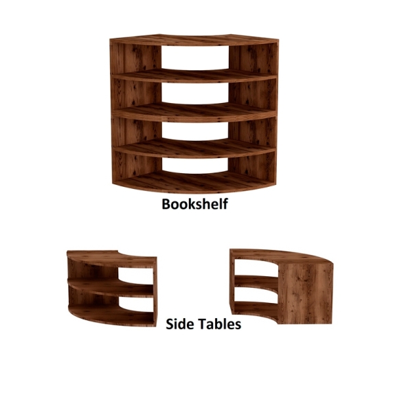 Mobile TV Ad Angolo Design Onda Con Ripiani Melissa Noce Chiaro