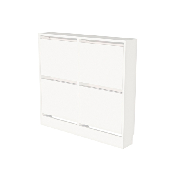 Scarpiera Salvaspazio Sottile 4 Ante 98x17x90 Jadia Bianca