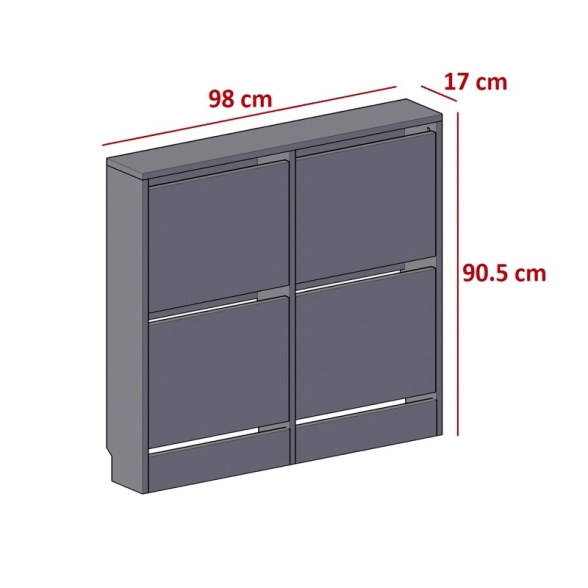 Scarpiera Salvaspazio Sottile 4 Ante 98x17x90 Jadia Bianca