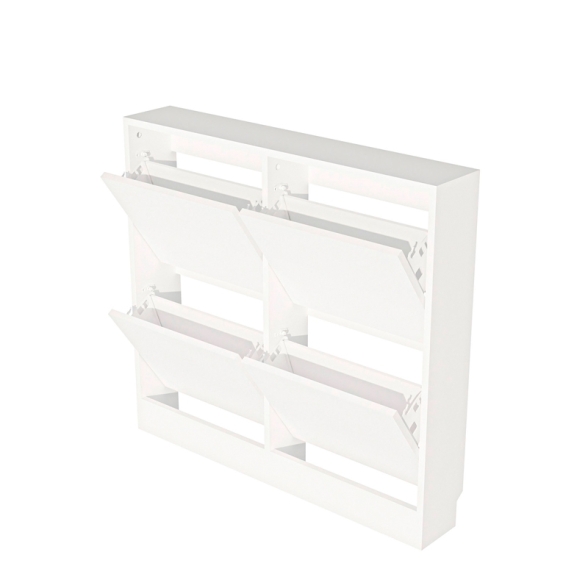 Scarpiera Salvaspazio Sottile 4 Ante 98x17x90 Jadia Bianca