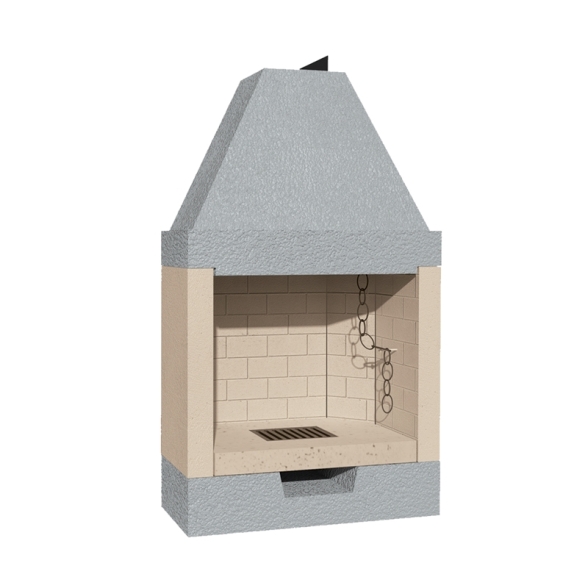 Camino A Legna In Refrattario Prefabbricato 74x45x131H M80REF Marsicamin