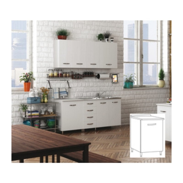 Kit Cucina Base 1 Anta 40X50Xh85 Cm Bianco