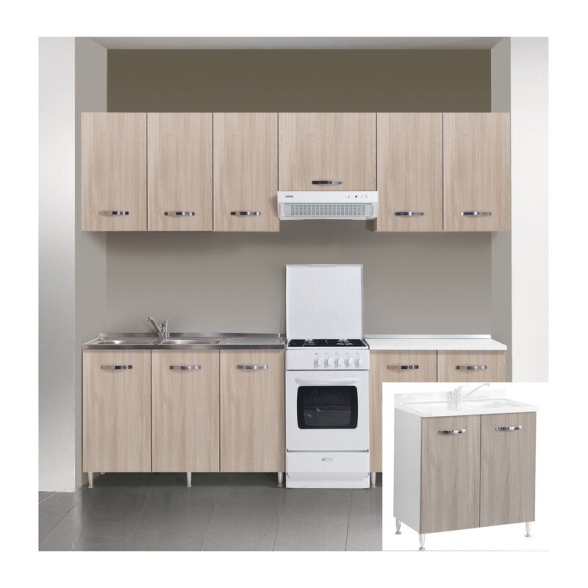 Kit Cucina Base 2 Ante 80X50Xh85 Cm Senza Lavello Olmo