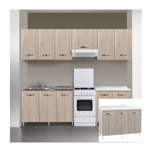 Kit Cucina Base 3 Ante 120X50Xh85 Cm Senza Lavello Olmo