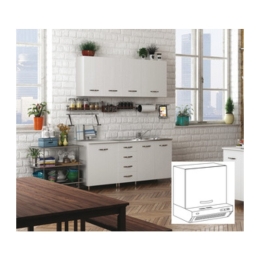 Kit Cucina Pensile 1 Anta Sopracappa 60X32Xh49 Cm Bianco