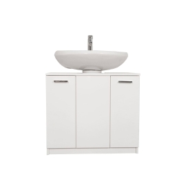 Mobile Copricolonna Da Bagno a 2 Ante 70x46x62 Laccato Bianco