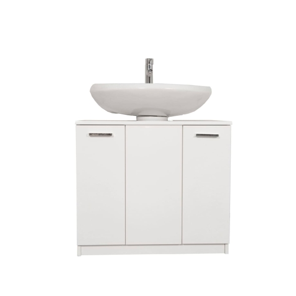 Mobile Copricolonna Da Bagno a 2 Ante 70x46x62 Laccato Bianco