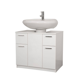 Mobile Copricolonna Da Bagno Con Cassetti Ed Ante 70x46x62 Laccato Bianco