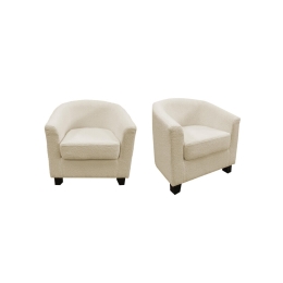 Poltrona Maja 70x63x68 Cm In Tessuto Boucle Beige