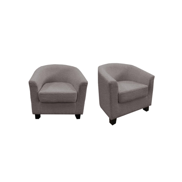 Poltrona Maja 70x63x68 Cm In Tessuto Boucle Grigio Chiaro