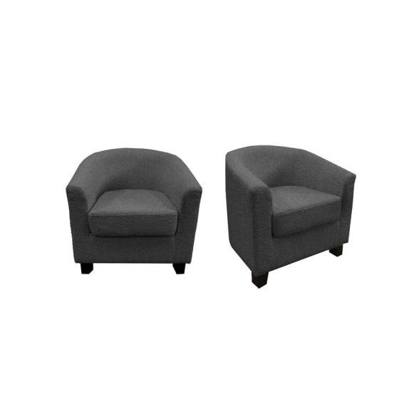 Poltrona Maja 70x63x68 Cm In Tessuto Boucle Grigio Scuro