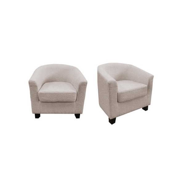 Poltrona Maja 70x63x68 Cm In Tessuto Boucle Marrone Chiaro