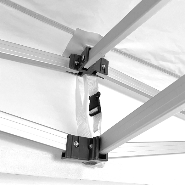 Gazebo richiudibile in alluminio professionale struttura esagonale MARKET-PRO 3X3 Bianco impermeabile