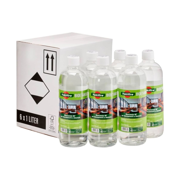 Bioetanolo Per Stufe E Camini Toyotomi Yokifire 1 LT - Confezione Da 6 Bottiglie