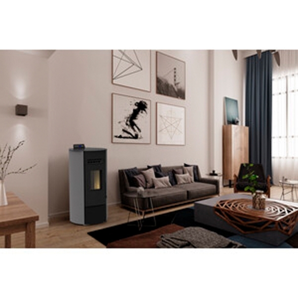 Stufa A Pellet Ad Aria Ventilata Round Arge 9 KW Antracite C-Line