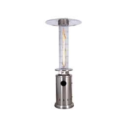 Stufa A Fungo Da Esterno A Gas Cilindrica Fire Glass Acciaio Inox