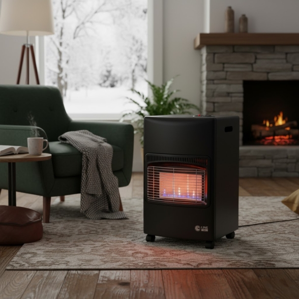 Stufa A Gas Ad Infrarossi GPL Regolabile 3 Potenze Arturo Nero C-Line