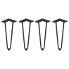 Gambe da tavolo 40 cm Hairpin a 2 aste  in acciaio verniciato nero