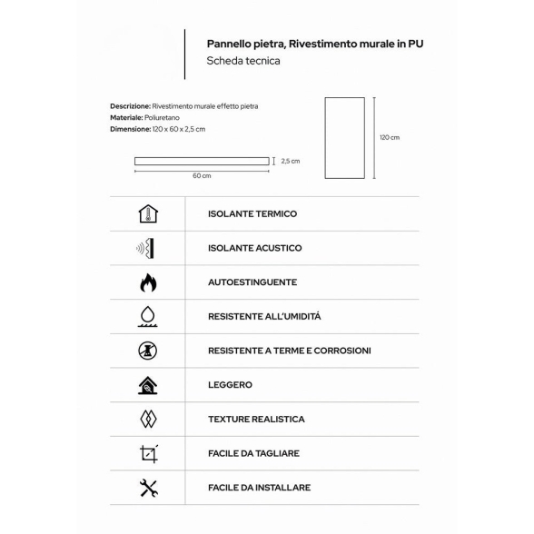 Rivestimento effetto mattoni 60x120 cm Greige Tortora 12 pz