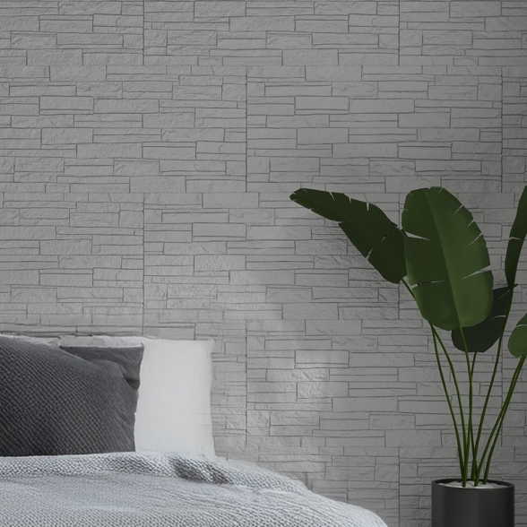 Rivestimento effetto mattoni 60x120 cm Quarzite Bianco 12 pz