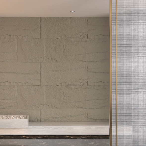 Rivestimento effetto roccia 60x120 cm Grigio Cemento 10 pz