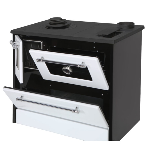 Cucina A Legna Stufa 9 Kw Bianca Beatrice Glass L87xP51xH79 Ecodesign 4 Stelle