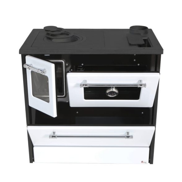 Cucina A Legna Stufa 9 Kw Bianca Beatrice Glass L87xP51xH79 Ecodesign 4 Stelle