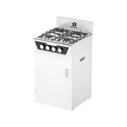 Cucina A Gas 4 Fuochi Con Vano Portabombola In Acciaio Poker-M Staylux Bianca