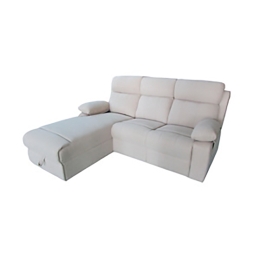 Divano Angolare Recliner 3 Post Con Penisola Contenitore Destra Beige