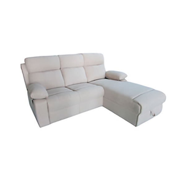 Divano Angolare Recliner 3 Post Con Penisola Contenitore Sinistra Beige