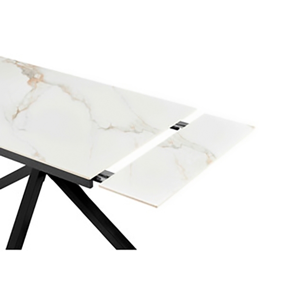 Tavolo Da Pranzo Allungabile 90x140-200 Cm Effetto Marmo Calacatta