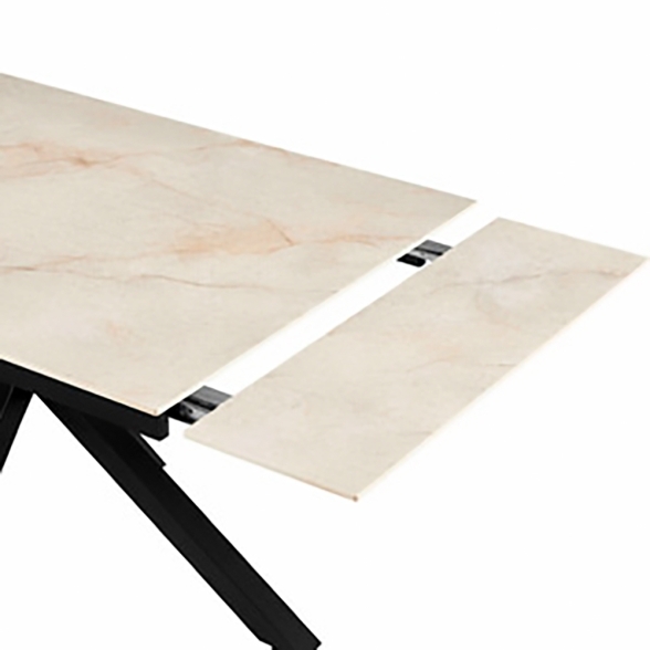 Tavolo Da Pranzo Allungabile 90x140-200 Cm Effetto Marmo Gold