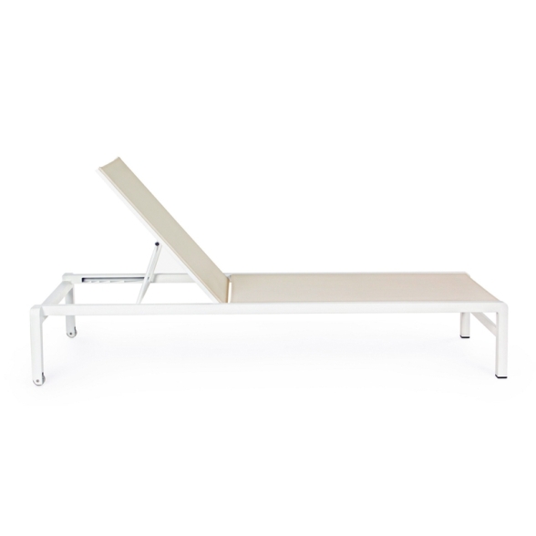 Lettino In Alluminio Impilabile Con Ruote Konnor Bianco New Bizzotto