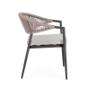 Sedia Da Esterno Impilabile Con Braccioli In Alluminio E Corda Millor Antracite E Khaki Bizzotto