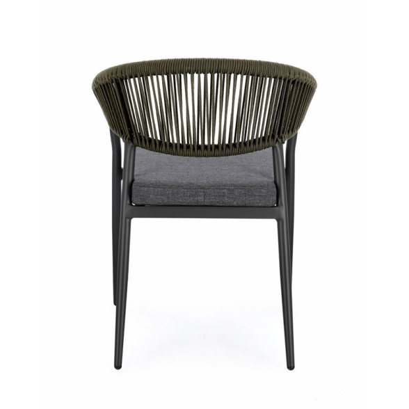 Sedia Da Esterno In Alluminio E Corda Antracite Verde Millor Bizzotto