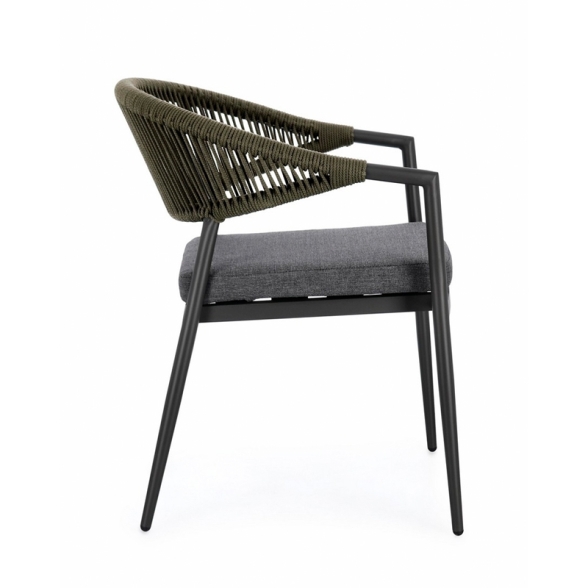 Sedia Da Esterno In Alluminio E Corda Antracite Verde Millor Bizzotto