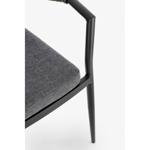 Sedia Da Esterno In Alluminio E Corda Antracite Verde Millor Bizzotto